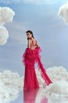 R//36 - Scallop Edged Ruffle Saree with Astral Applique Blouse