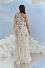 R/37 - Lunar Blossom One Shoulder Kurta Sharara Set