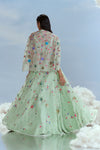 FS/96 Mehtab Bagh Lunar Blossom Cape with Crop Top and Lehenga