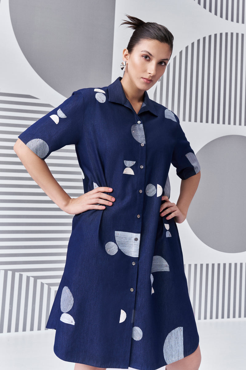 slouchy shirt dress Women's Blue Pinstripe Tie Detail Slouchy Shirt Dress